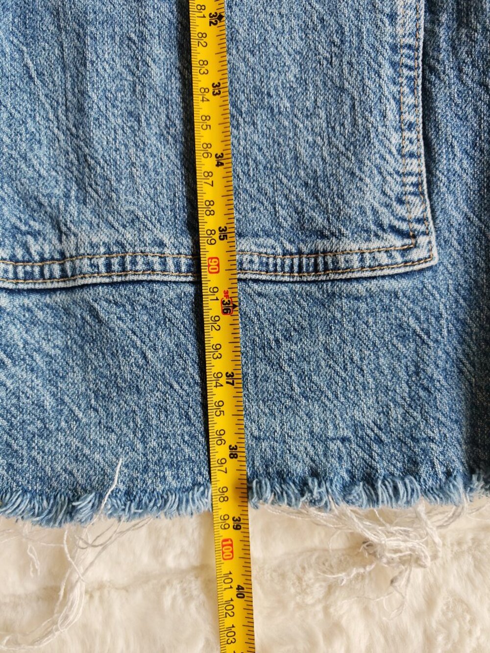 Free People We The Free Jeans 31 Wide Leg Cropped Raw Hem Distressed Boho Denim - Picture 9 of 13